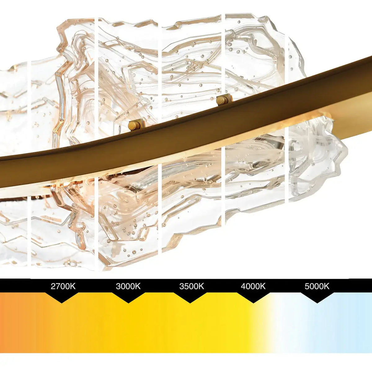 CWI LIGHTING ARCUS LED 50" BRASS CHANDELIER 1711P50-5-624