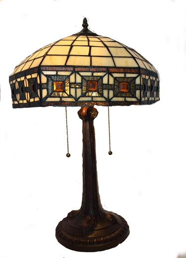 W2 TRADING Art Tiffany Table Lamp TL16-08M