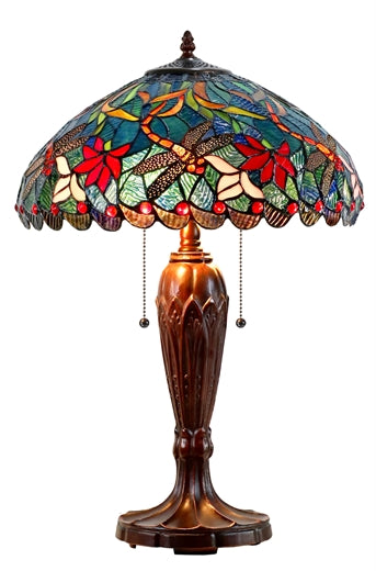 W2 TRADING Dragonfly Tiffany Table Lamp TL-1655