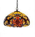 W2 TRADING Floral Tiffany Hanging Lamp P1654