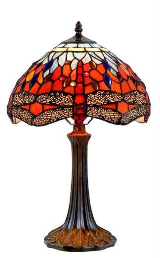 W2 TRADING Dragonfly Tiffany Table Lamp DCE23-12