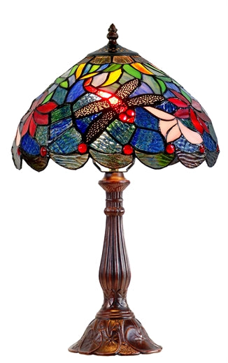 W2 TRADING Dragonfly Tiffany Table Lamp DCE32-12
