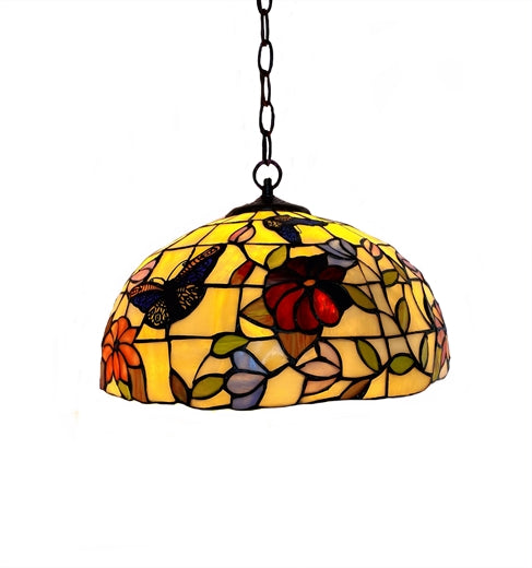 W2 TRADING Butterfly Tiffany Hanging Lamp P1652