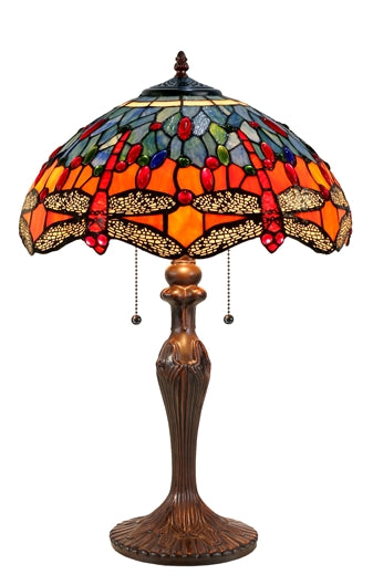 W2 TRADING Dragonfly Tiffany Table Lamp TL1650