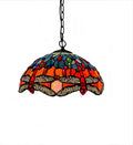 W2 TRADING Dragonfly Tiffany Hanging Lamp P1650