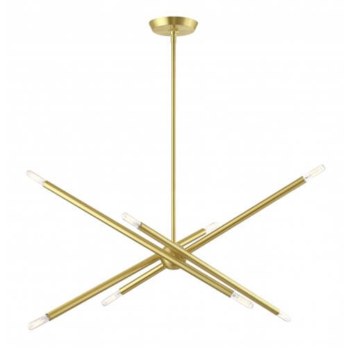 LIVEX LIGHTING Soho Linear Chandelier Satin Brass 46778-12