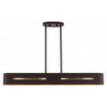 LIVEX LIGHTING Ravena Linear Chandelier Bronze with Antique Brass Accents 45767-07