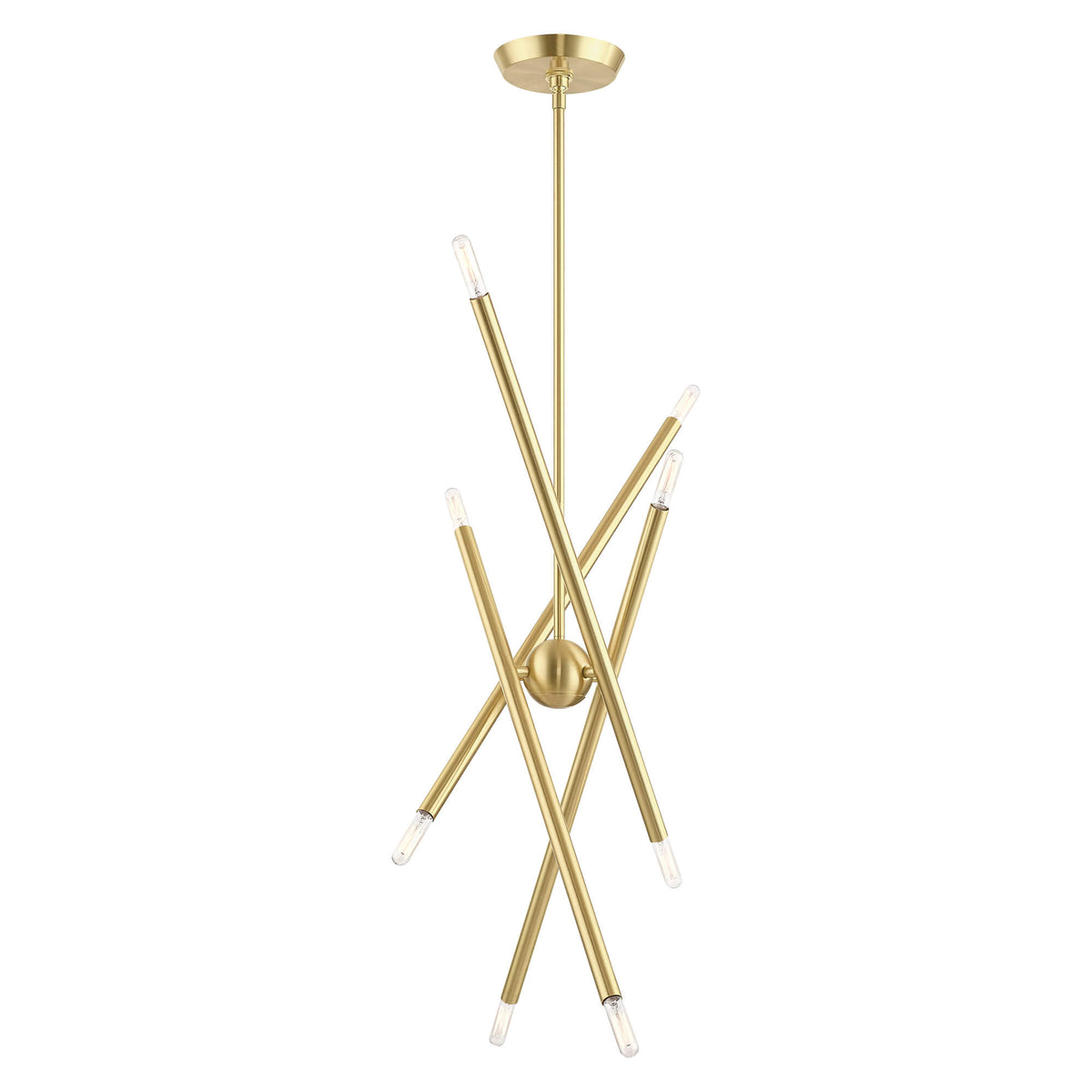 LIVEX LIGHTING Soho Linear Chandelier Satin Brass 46778-12