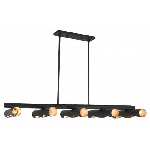 LIVEX LIGHTING Novato Large Linear Chandelier Black 45898-04