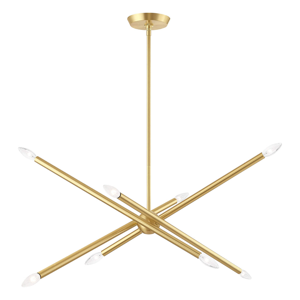 LIVEX LIGHTING Soho Linear Chandelier Satin Brass 46778-12