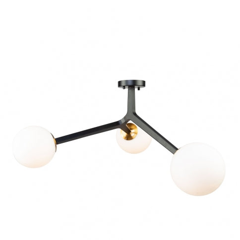 ARTCRAFT LIGHTING RAVELLO 3 LIGHT SEMI FLUSH AC10973VB