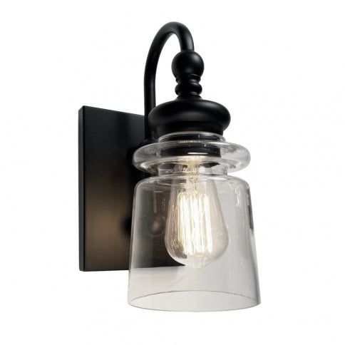 ARTCRAFT LIGHTING CASTARA 1 LIGHT WALL MOUNT AC11591BK