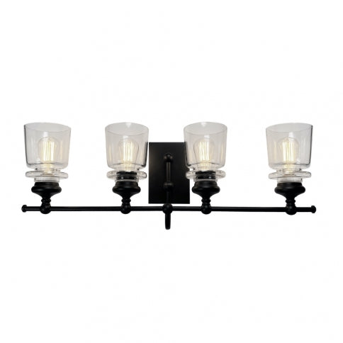 ARTCRAFT LIGHTING CASTARA 4 LIGHT WALL MOUNT AC11594BK