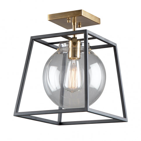 ARTCRAFT LIGHTING BRIDGETOWN 1 LIGHT CAGE SEMI FLUSH AC11600VB