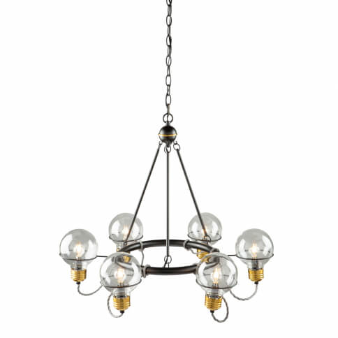 ARTCRAFT MARTINA 6 LIGHT CHANDELIER AC11727BK