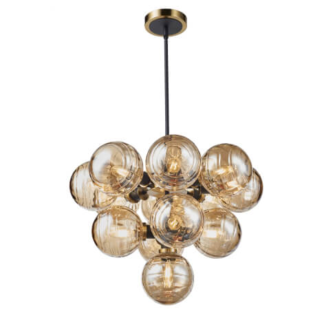 ARTCRAFT GEM 13-LIGHT CHANDELIER (AMBER GLASS) AC11872AM