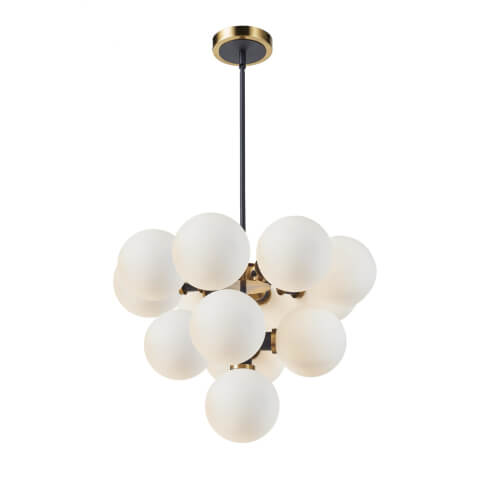 ARTCRAFT GEM 13-LIGHT CHANDELIER (WHITE GLASS) AC11872WH