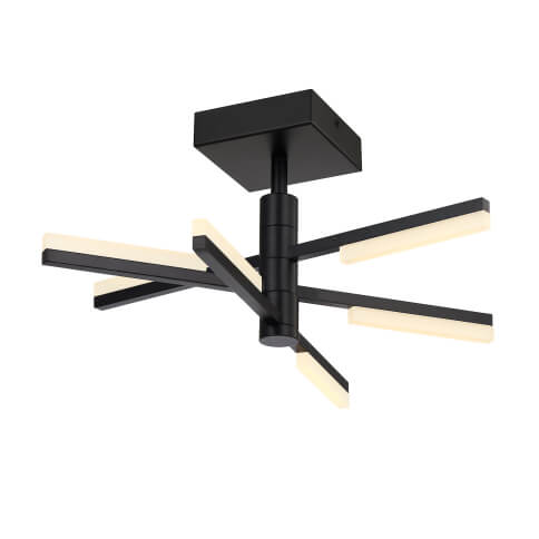 ARTCRAFT STIX 6 LIGHT SEMI-FLUSH MOUNT AC7706BK