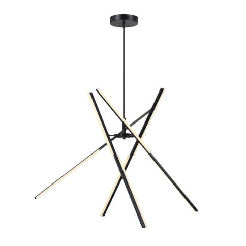 ARTCRAFT STIX 8 LIGHT LED BLACK CHANDELIER AC7709BK