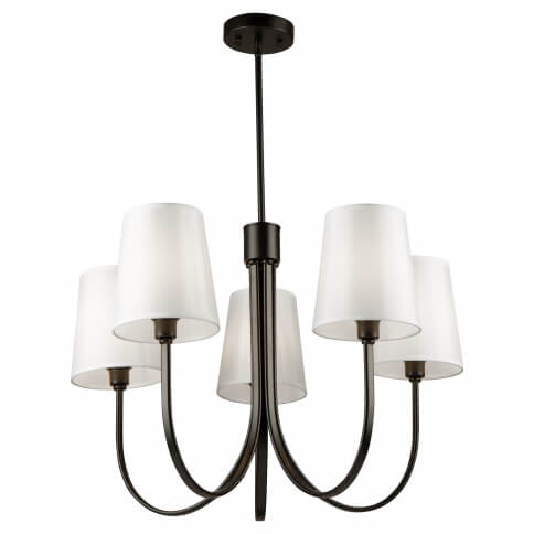 ARTCRAFT RHYTHM  5 LIGHT CHANDELIER BLACK SC13335BK