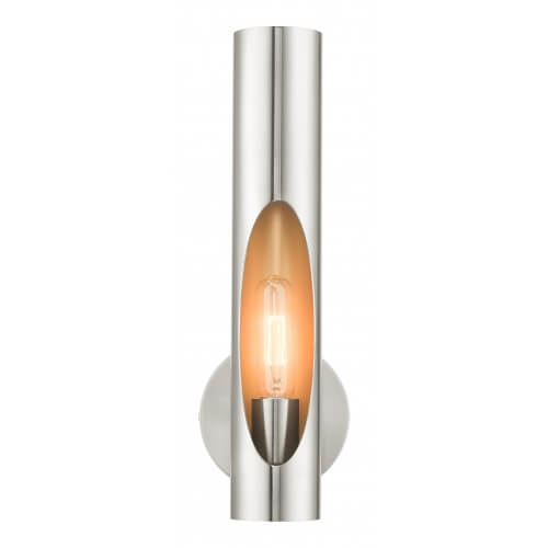 LIVEX LIGHTING Novato Single Sconce Brushed Nickel 45891-91