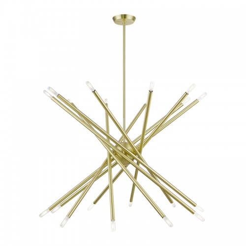 LIVEX LIGHTING Soho Large Chandelier Satin Brass 46779-12