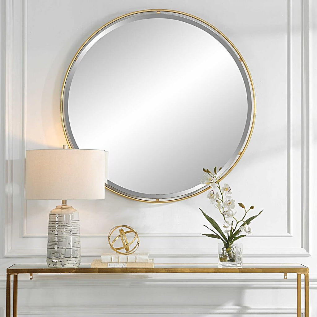 UTTERMOST CANILLO ROUND MIRROR GOLD 09832