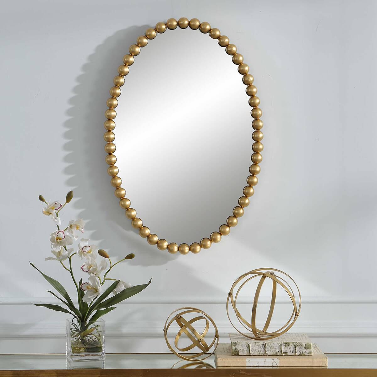 UTTERMOST SERNA OVAL MIRROR GOLD 09875