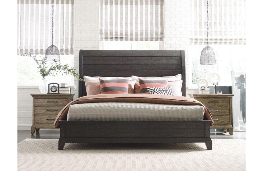 KINCAID PLANK ROAD EASTBURN SLEIGH QUEEN BED CHARCOAL 706-313CP