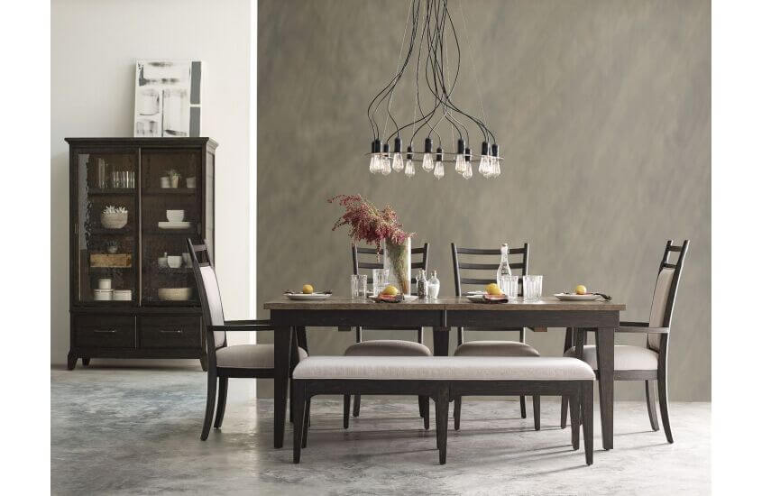 KINCAID PLANK ROAD RANKIN RECTANGULAR LEG TABLE CHARCOAL 706-744C