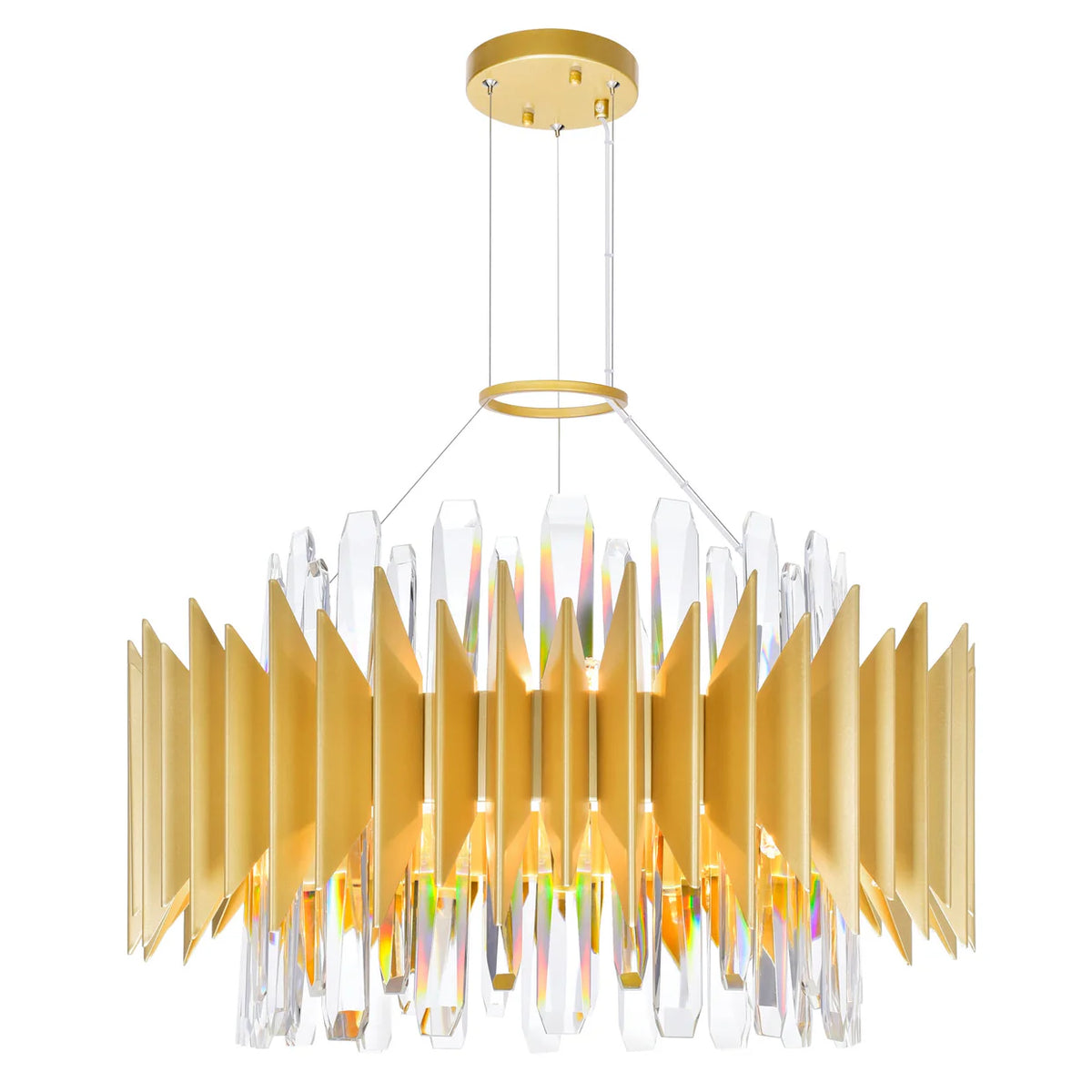 CWI LIGHTING CITYSCAPE 12 LT 20" SATIN GOLD CHANDELIER 1247P20-12-602