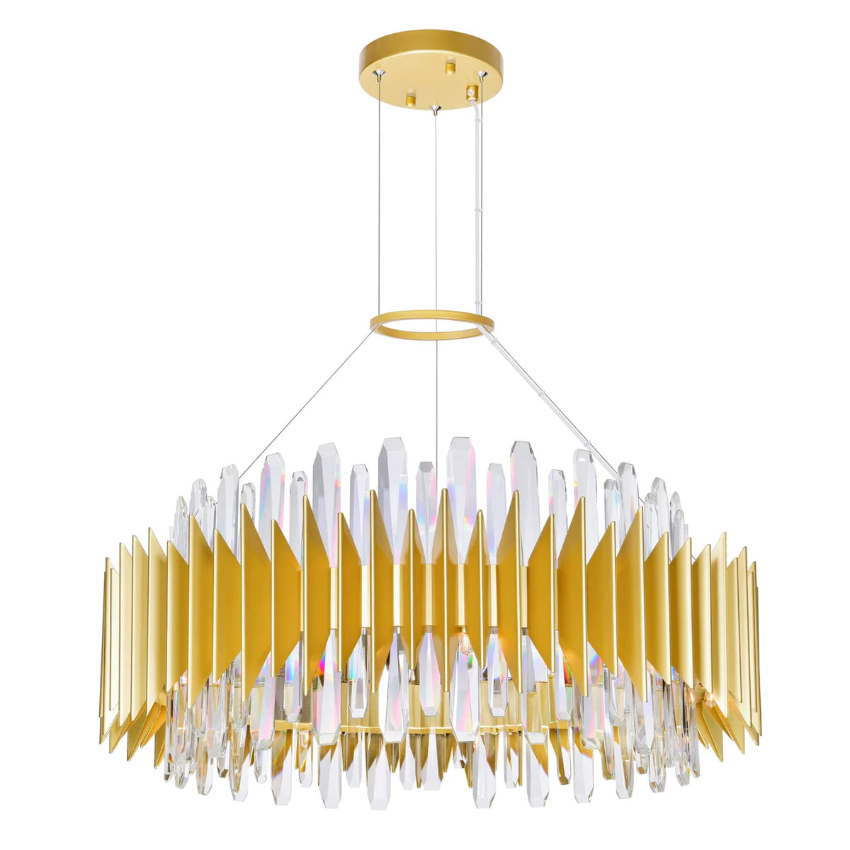CWI LIGHTING CITYSCAPE 18 LT 28" SATIN GOLD CHANDELIER 1247P28-18-602