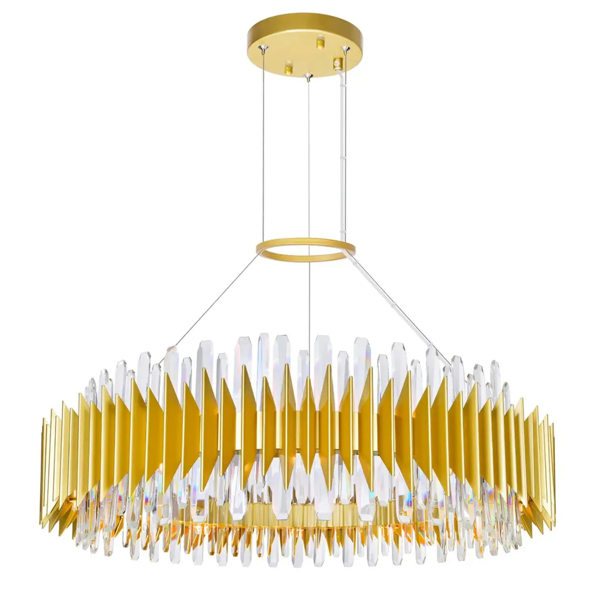 CWI LIGHTING CITYSCAPE 24 LT 39" SATIN GOLD CHANDELIER 1247P39-24-602