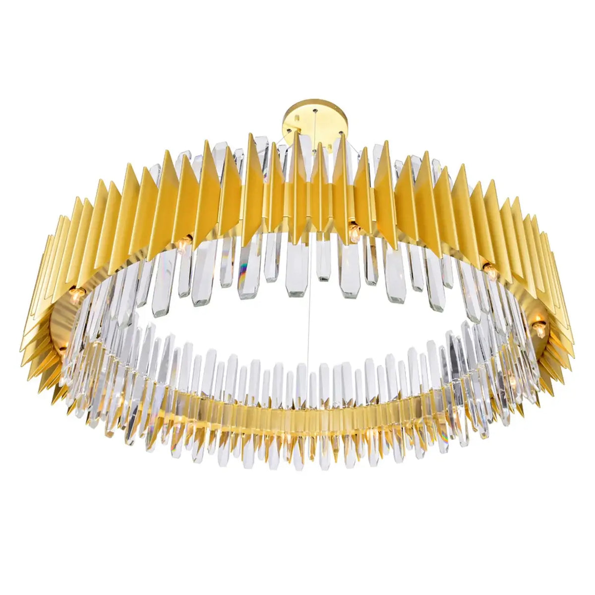 CWI LIGHTING CITYSCAPE 24 LT 39" SATIN GOLD CHANDELIER 1247P39-24-602