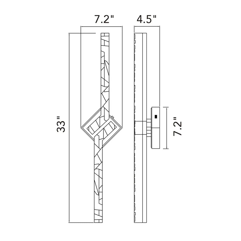 CWI LIGHTING CONTOUR LED 33" BRASS WALL LIGHT 1724W33-2-624
