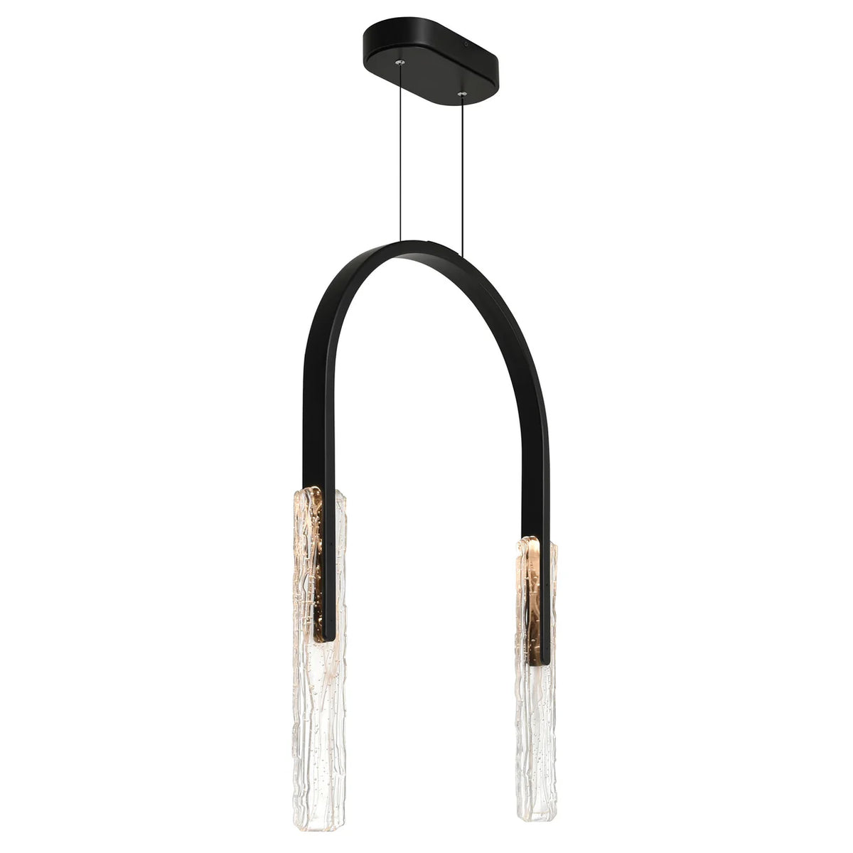 CWI LIGHTING CURVA LED 22" CHANDELIER BLACK  1725P22-2-101