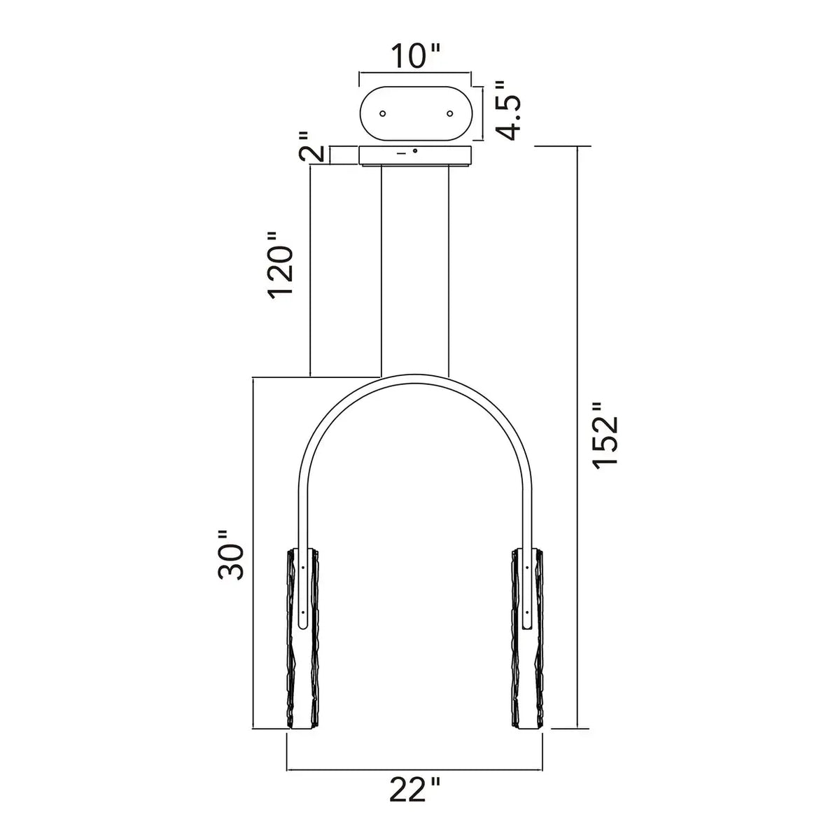 CWI LIGHTING CURVA LED 22" CHANDELIER BRASS1725P22-2-624
