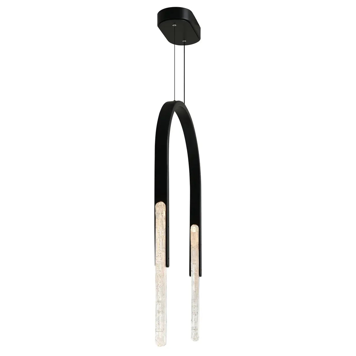 CWI LIGHTING CURVA LED 22" CHANDELIER BLACK  1725P22-2-101