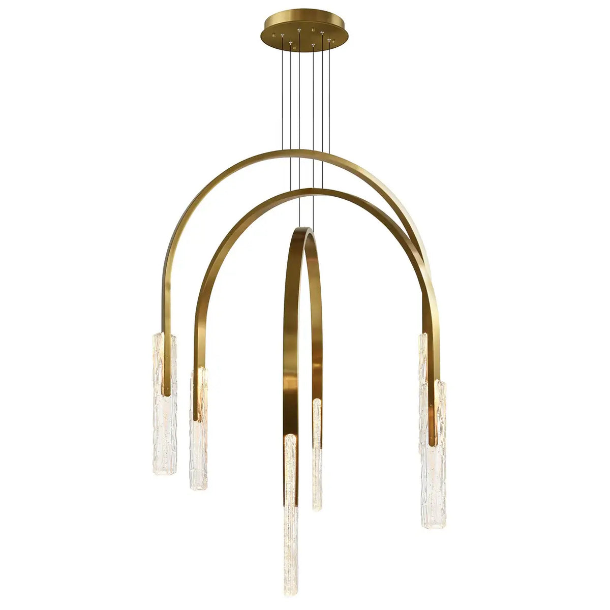 CWI LIGHTING CURVA LED 38" CHANDELIER BRASS 1725P38-6-624