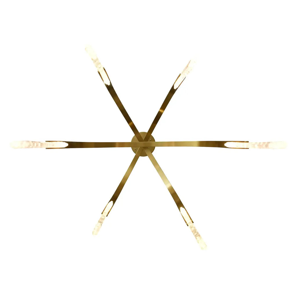 CWI LIGHTING CURVA LED 38" CHANDELIER BRASS 1725P38-6-624