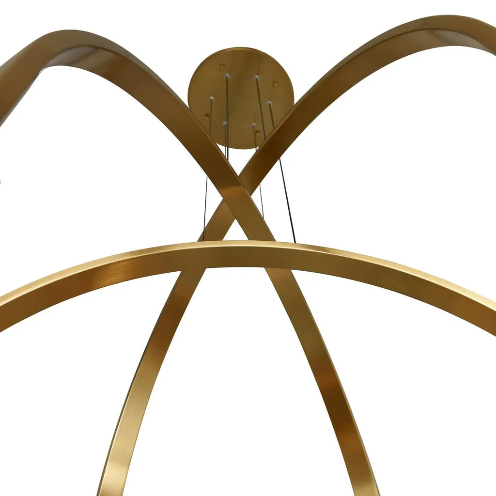 CWI LIGHTING CURVA LED 38" CHANDELIER BRASS 1725P38-6-624