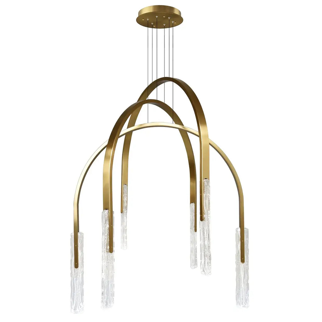 CWI LIGHTING CURVA LED 38" CHANDELIER BRASS 1725P38-6-624