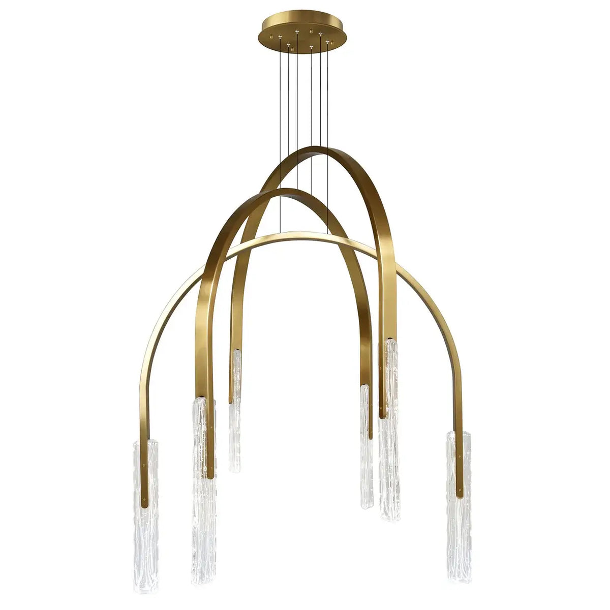 CWI LIGHTING CURVA LED 38" CHANDELIER BRASS 1725P38-6-624