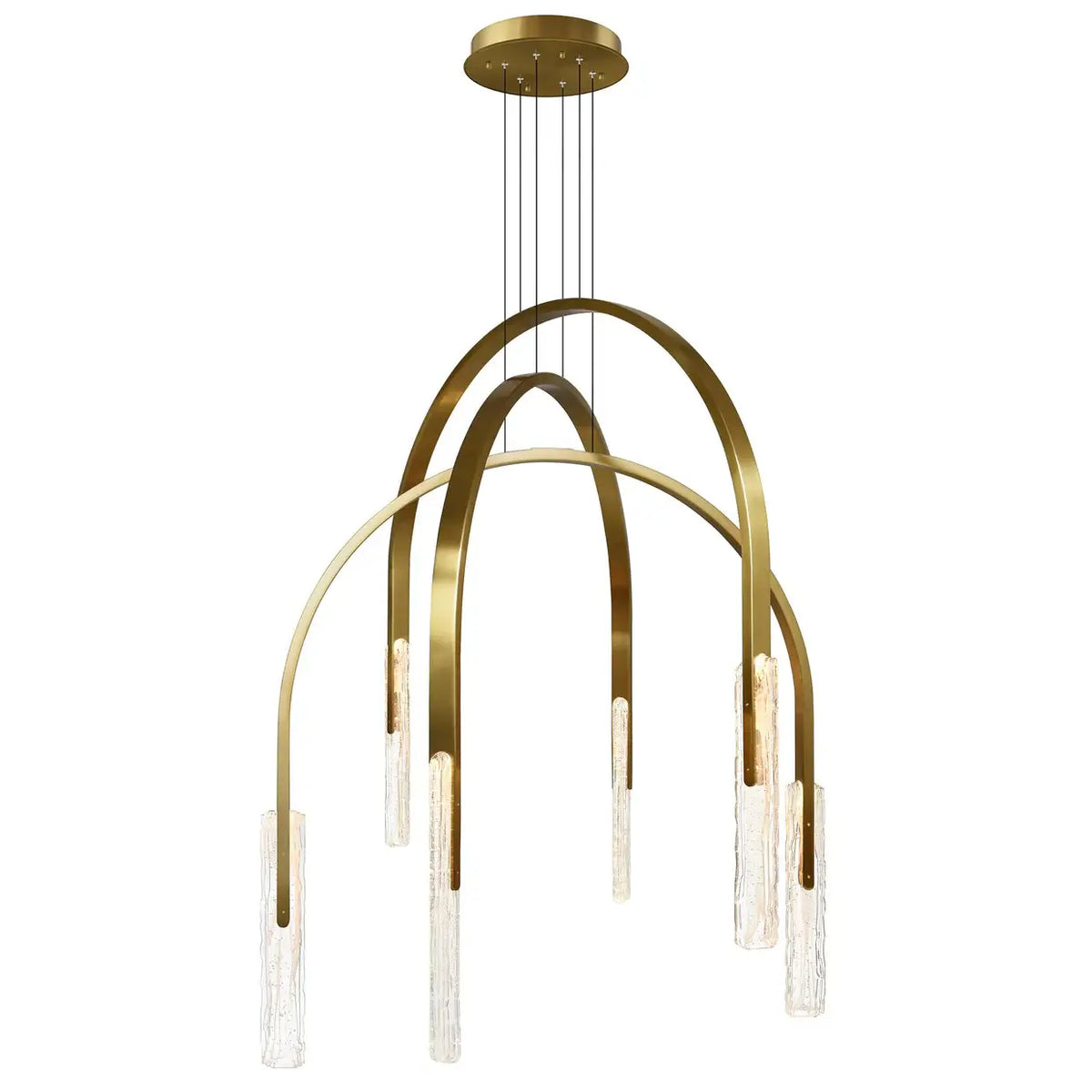 CWI LIGHTING CURVA LED 38" CHANDELIER BRASS 1725P38-6-624