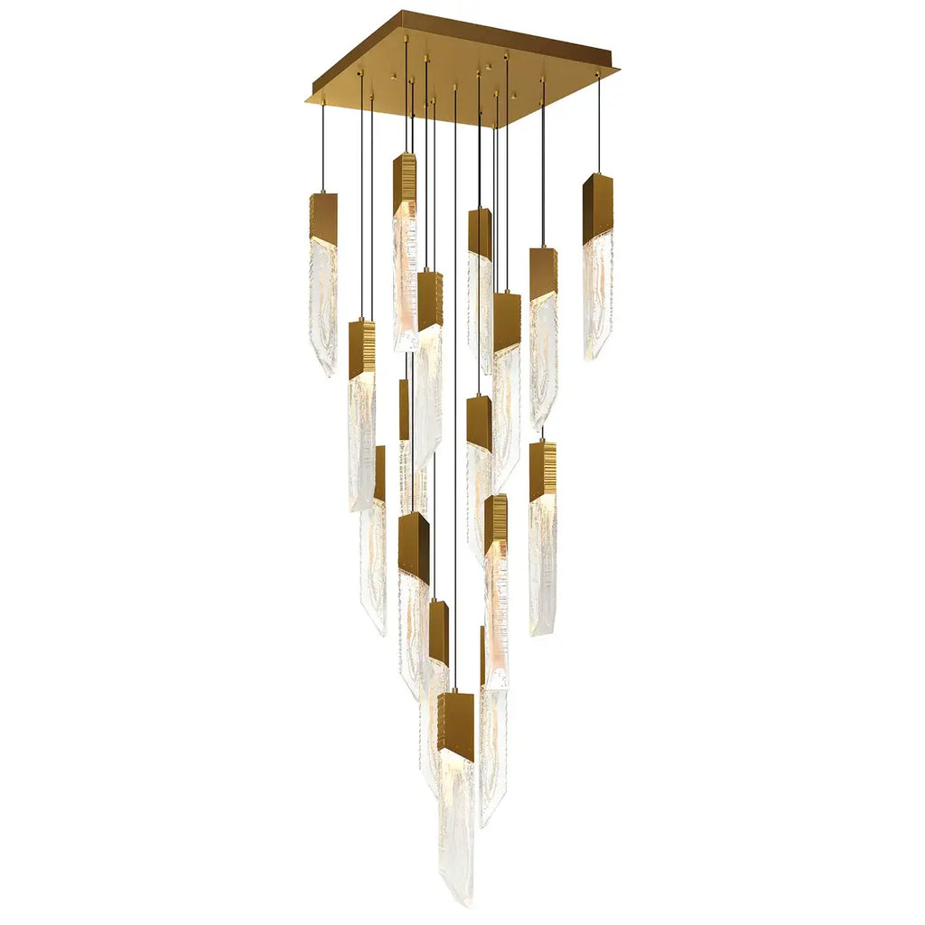 CWI LIGHTING PETRA LED 24" BRASS CHANDELIER 1723P24-17-624