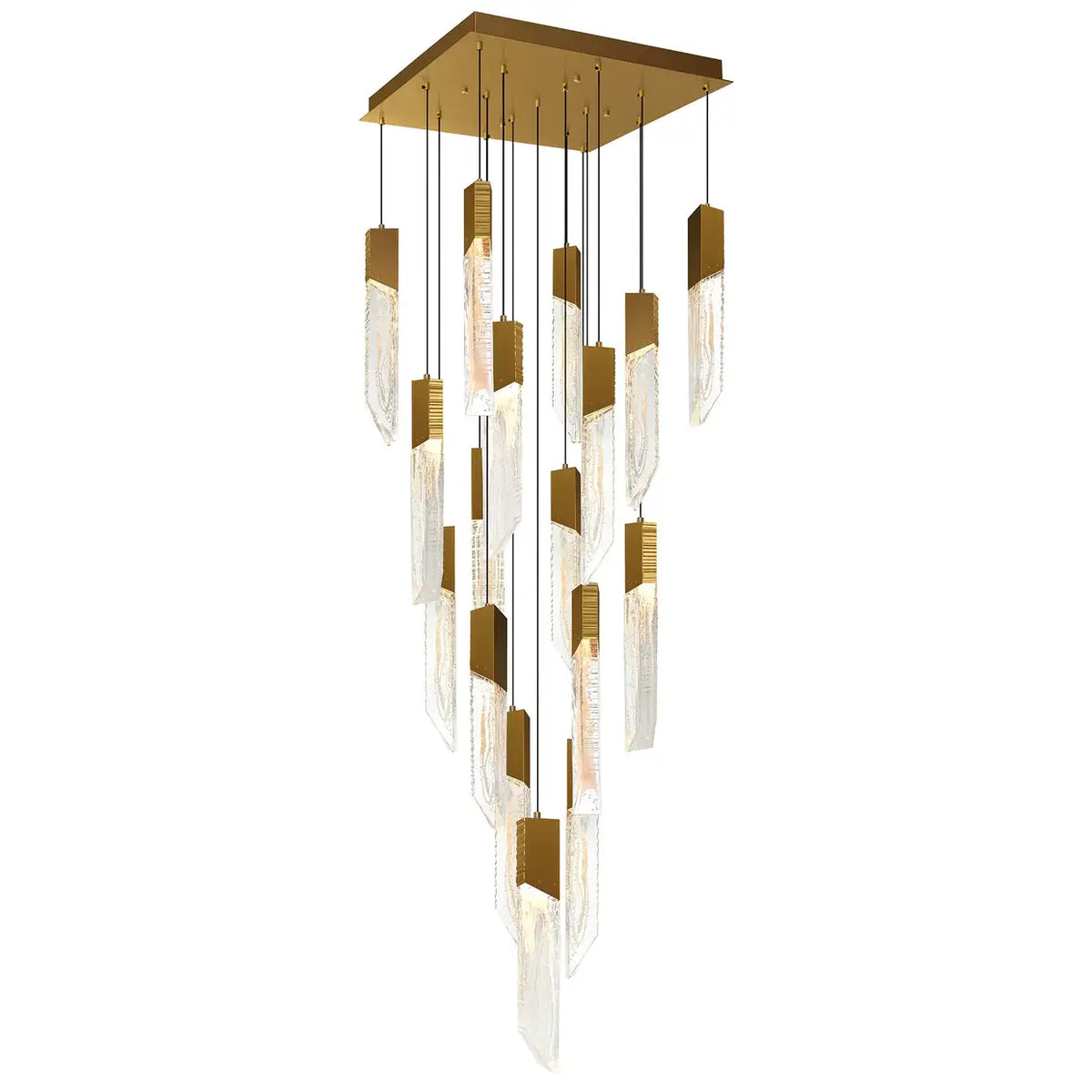 CWI LIGHTING PETRA LED 24" BRASS CHANDELIER 1723P24-17-624