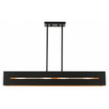 LIVEX LIGHTING Soma Linear Chandelier Textured Black with Brushed Nickel Accents 45957-14