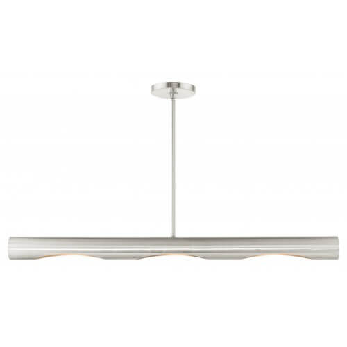 LIVEX LIGHTING Novato Medium Linear Chandelier Brushed Nickel 45897-91