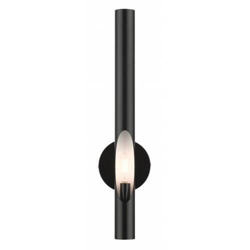 LIVEX LIGHTING Acra Tall Single Sconce Shiny Black 45911-68