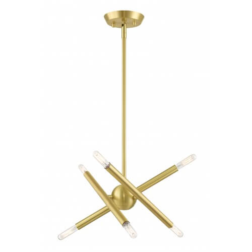LIVEX LIGHTING Soho Petite Chandelier Satin Brass 46773-12